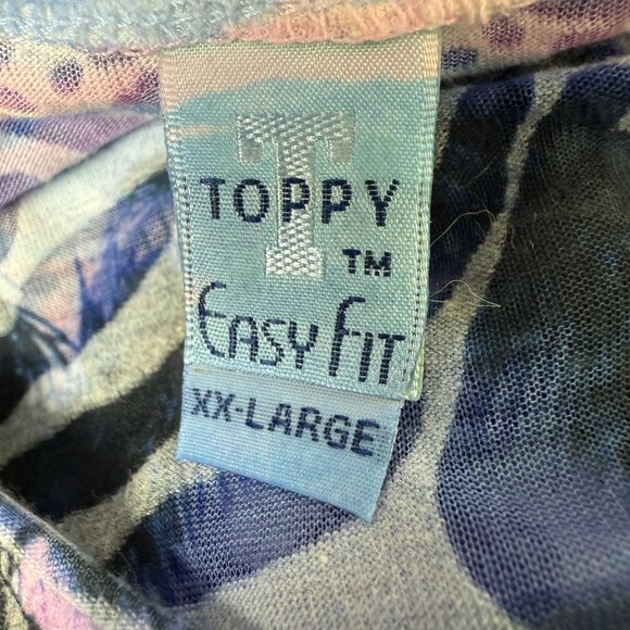 Toppy-T Animal Print Tropical Sunset T-Shirt Sz XX-Large Multicolor Lightweight - Picture 4 of 9